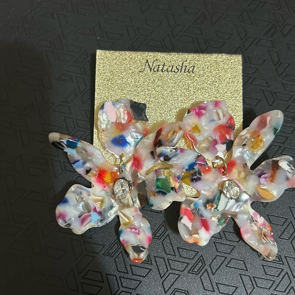 Natasha Multi color flower earrings